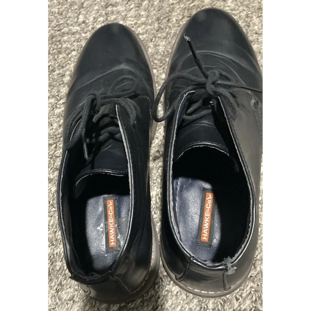 Hawke & Co Men's Chukka Boots Size 10.5 Black Faux‎ Leather Lace Up Casual